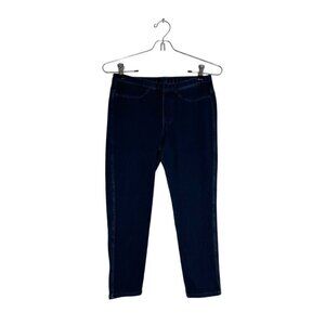 Hue Women's Stretch Denim Look Crop Jeggings in Dark Blue - Sz XS